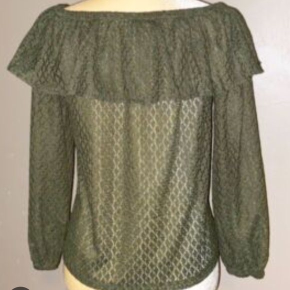 Michael Kors Green Relaxed Ruffled Blouse - Picture 1 of 4